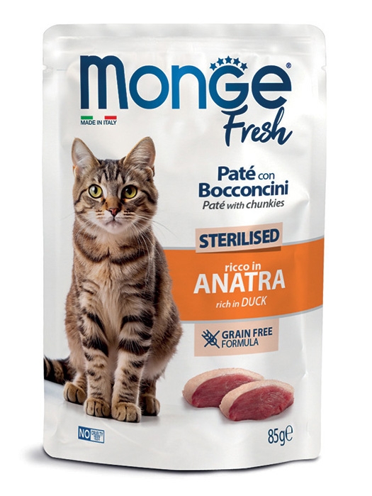 MONGE FRESH PATE' CON BOCCONCINI STERILISED RICCO IN ANATRA