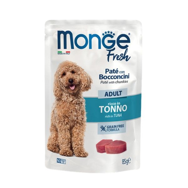 MONGE FRESH BUSTE DOG ADULT PATE'  CON BOCCONCINI RICCO IN TONNO