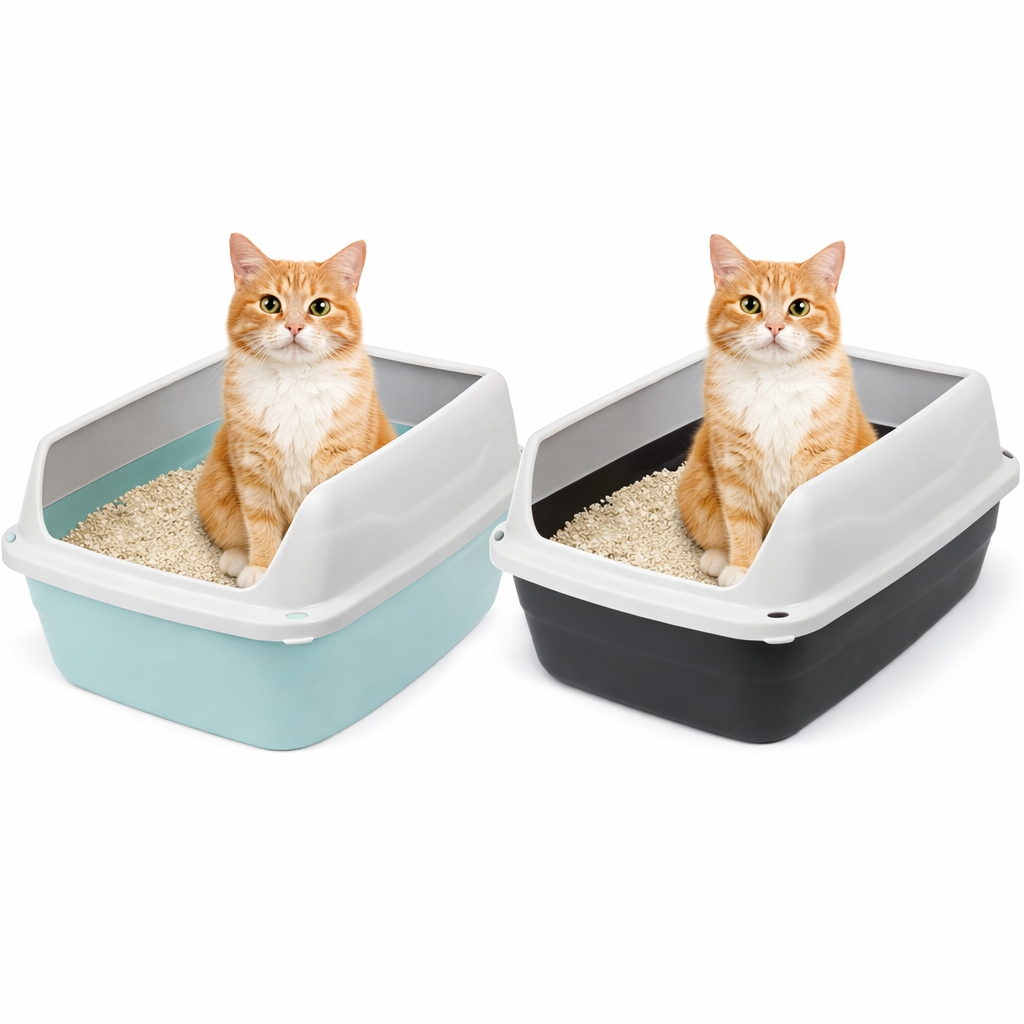 NOBLEZA LETTIERA PER GATTI IN PLASTICA GRIGIO E VERDE
