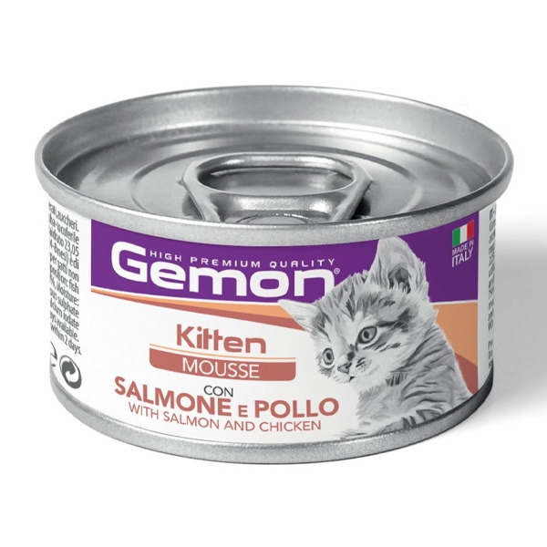GEMON CAT KITTEN MOUSSE CON SALMONE E POLLO