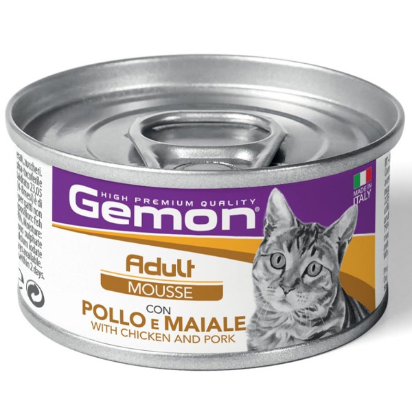 GEMON CAT ADULT MOUSSE CON POLLO E MAIALE