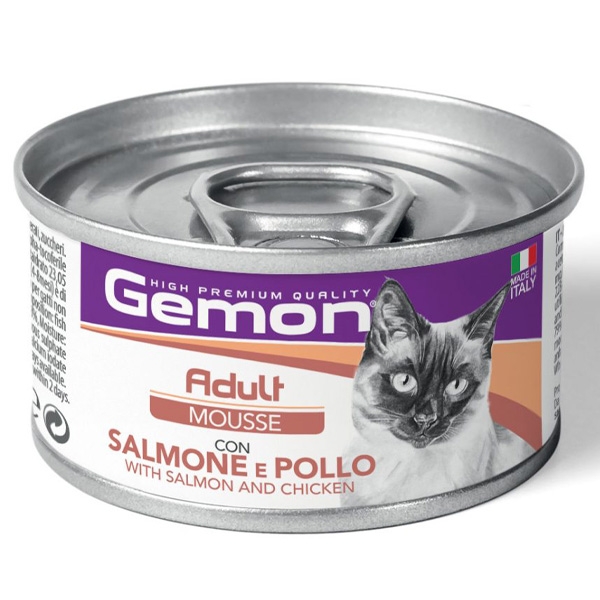 GEMON CAT ADULT MOUSSE CON SALMONE E POLLO
