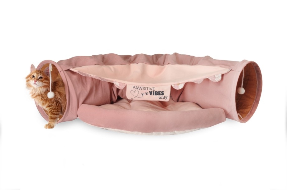 CAMON PLAY TUNNEL PIEGHEVOLE CON GIOCHI E AREA COMFORT ROSA