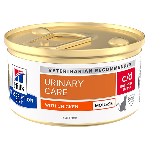 HILL'S PRESCRIPTION DIET FELINE C/D MULTICARE STRESS MOUSSE POLLO