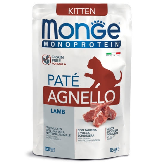 MONGE MONOPROTEIN KITTEN  PATE' AGNELLO