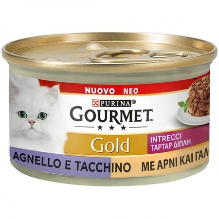 GOURMET GOLD INTRECCI DI GUSTO TACCHINO E AGNELLO Gatti