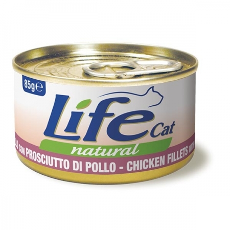 LIFE CAT NATURAL FILETTI DI POLLO CON PROSCIUTTO DI POLLO Gatti